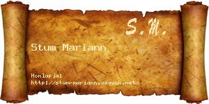 Stum Mariann névjegykártya