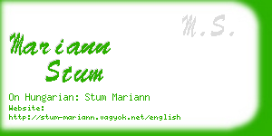 mariann stum business card